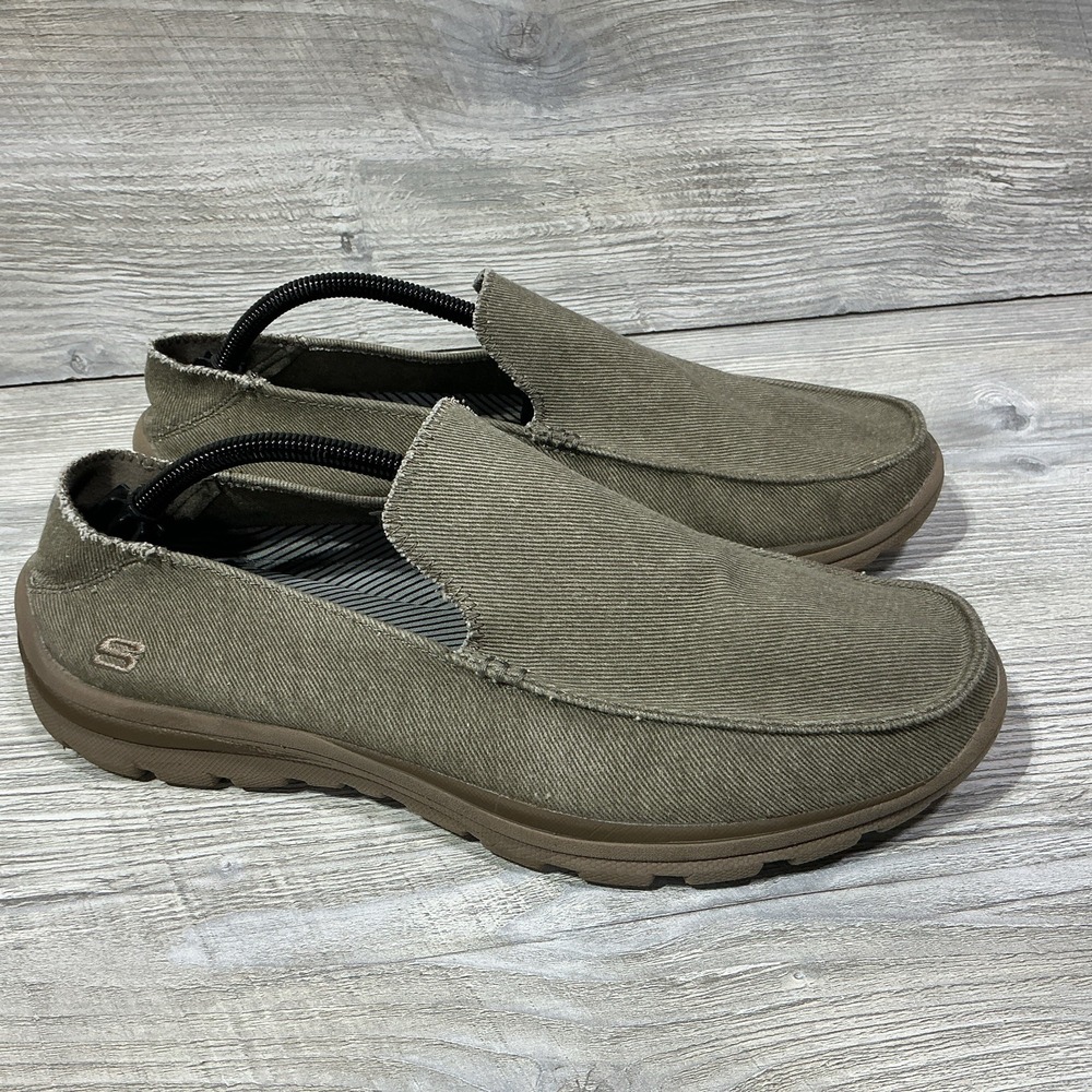 Skechers Superior Relaxed Fit Canvas Slip On Loafers Taupe Mens Size 11 US 64368